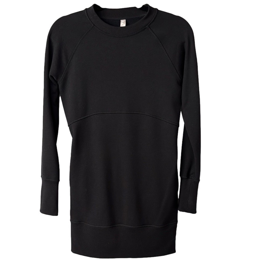 Athleta Bounce Black Long Sleeve Sweatshirt Dress with Pickets size XXS - Picture 2 of 8